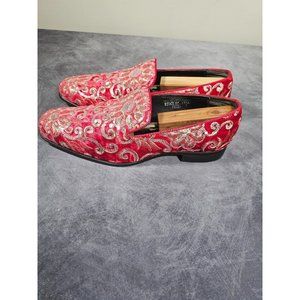 After Midnight Formal Footwear Loafers Sequin Floral Red Size 9